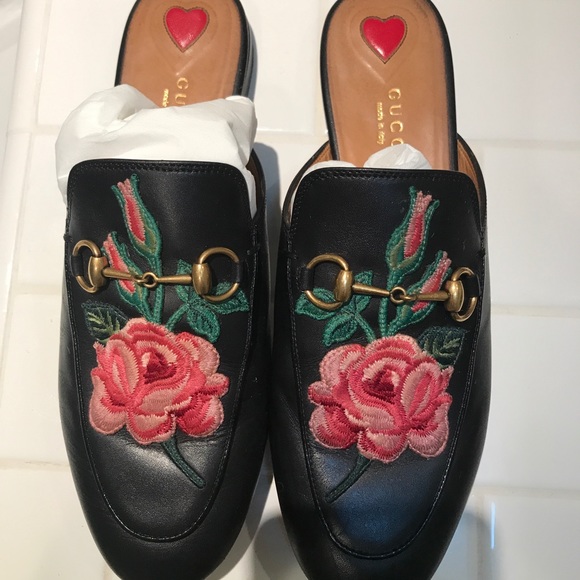 Gucci Princetown Loafer Mule with Flower Rose - Picture 5 of 8